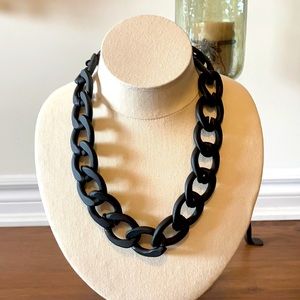 Matte black chain link necklace